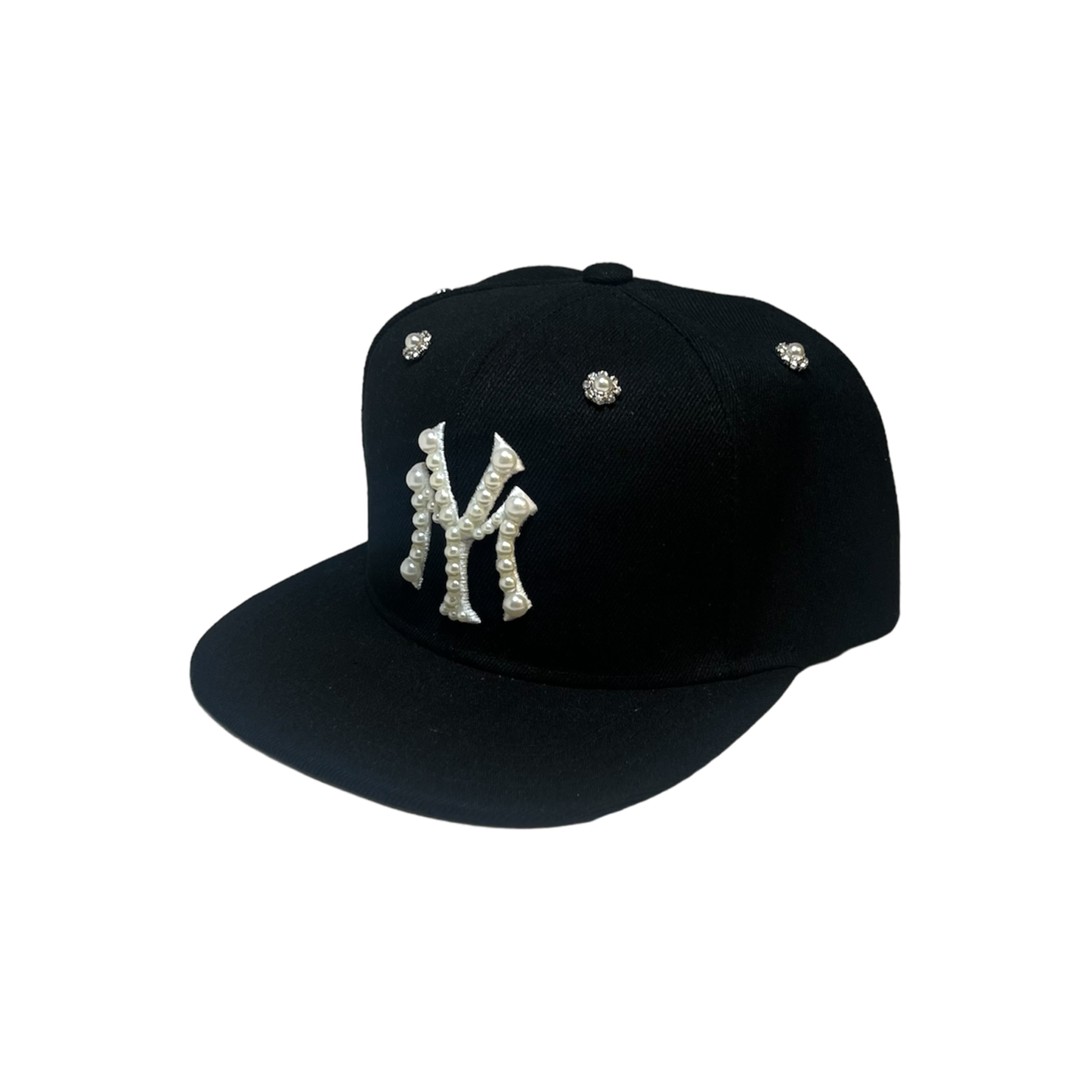 YM black jeweled hat