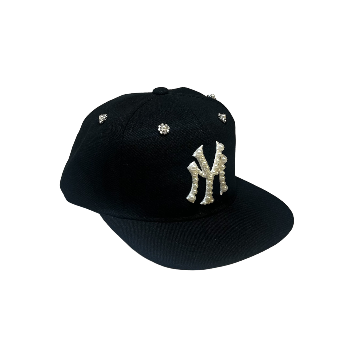 YM black jeweled hat