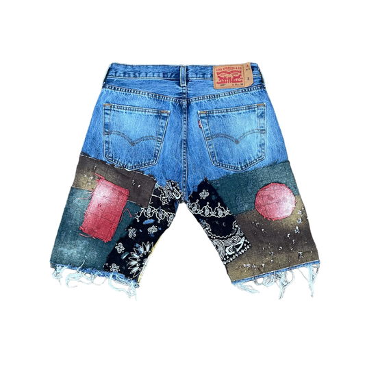 Boro Patchwork Jean shorts (size 31)