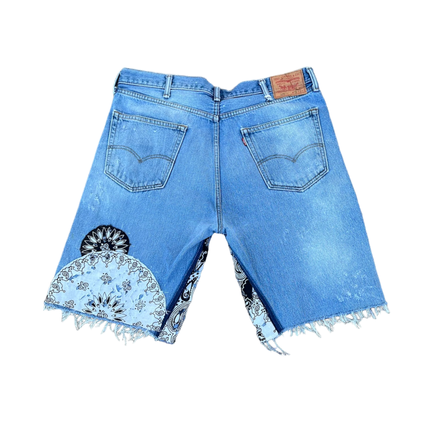 Boro Bandana Jean Shorts (size 38)