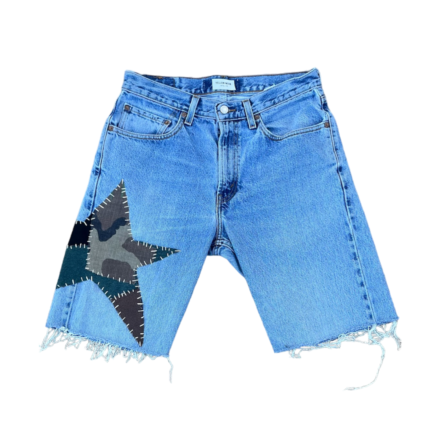 Star patchwork Jean shorts (size 32)